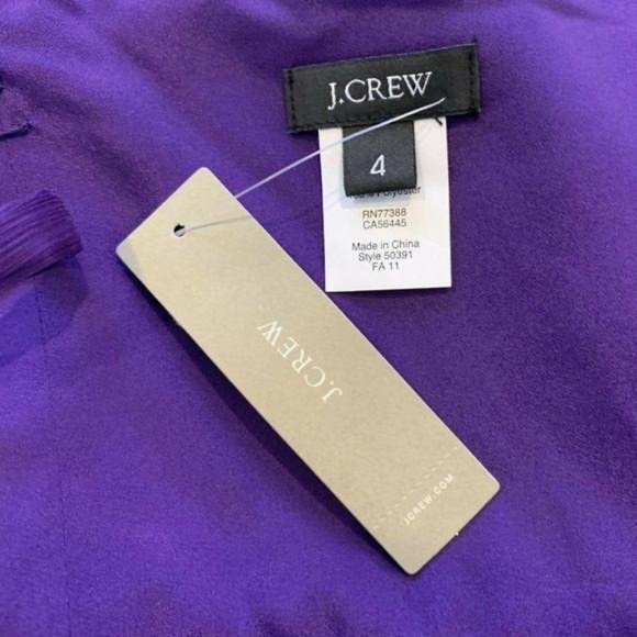 J. CREW Purple Silk Draped Sweetheart Neck Dress - Picture 9 of 11